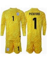 England Jordan Pickford #1 Keeper Bortedraktsett Barn EM 2024 Lange ermer (+ bukser)